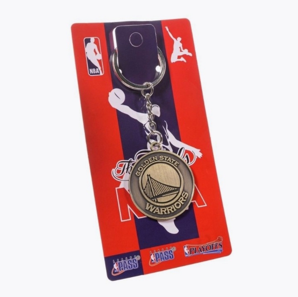NBA Golden State Warriors Basketball Metal Gold Keychain NEW Steph Curry